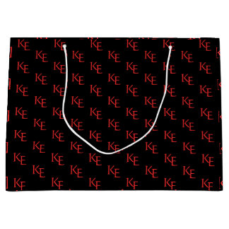 Rote Schwarze Monogram Minimal Gothic Wedding Große Geschenktüte