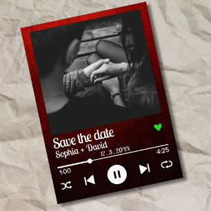 Rote Schwarze Musik-Playlist-Song-Foto-Speichern S Einladung