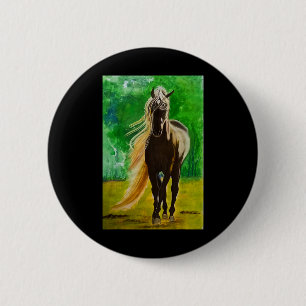 Rote Schwarze Pferde Reiten Reiten Button