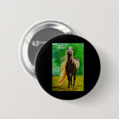 Rote Schwarze Pferde Reiten Reiten Button (Vorne & Hinten)