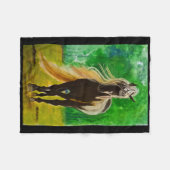 Rote Schwarze Pferde Reiten Reiten Fleecedecke (Vorderseite (Horizontal))
