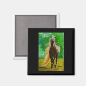 Rote Schwarze Pferde Reiten Reiten Magnet (Vorderseite/Rückseite)