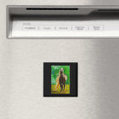 Rote Schwarze Pferde Reiten Reiten Magnet (In Situ (Geschirrspüler))