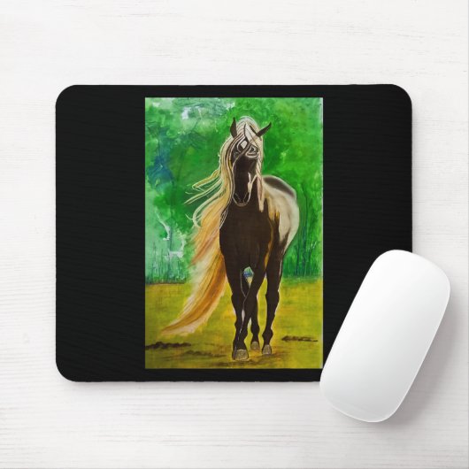 Rote Schwarze Pferde Reiten Reiten Mousepad (Mit Mouse)