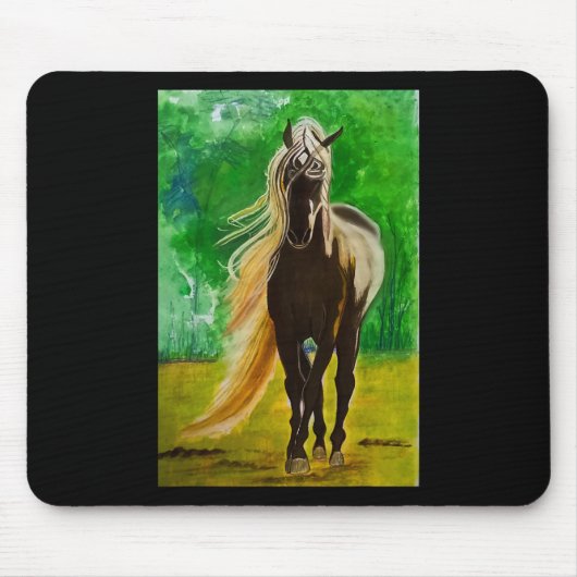 Rote Schwarze Pferde Reiten Reiten Mousepad (Vorne)
