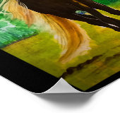 Rote Schwarze Pferde Reiten Reiten Poster (Ecke)