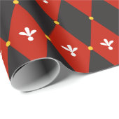 Rote schwarze Raute oder Diamant-Motiv-Umschlagpap Geschenkpapier (Rolleneckpunkt)