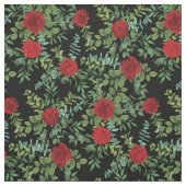 Rote schwarze Rose Blumenkohle Blume Stoff (Muster)