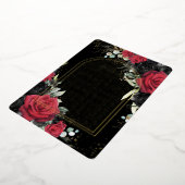 Rote schwarze Rose Floral Quinceñera Save the Date Folieneinladung (Gedreht)