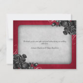 Rote Schwarze Rose Gothic Wedding Dankeskarte (Rückseite)