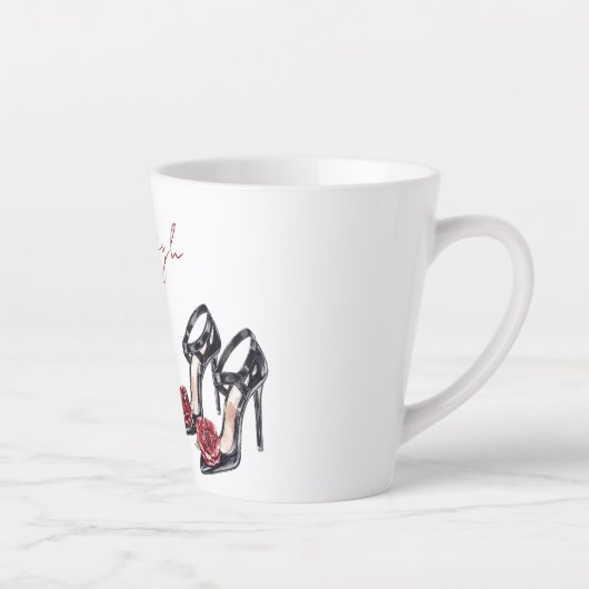 Rote schwarze Rose Milchtasse (Rechts)