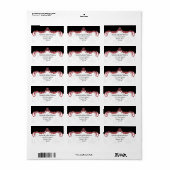 rote schwarze Rücksendeadresse Adressaufkleber (Vorne)