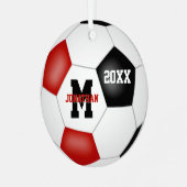 Rote Schwarze Schule Jungen Mädchen Fußball Ornament Aus Metall (Vorderseite links)