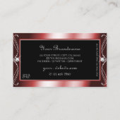 Rote schwarze schwarze, glühende Diamanten-Initial Visitenkarte (Rückseite)