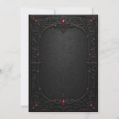 Rote schwarze Spitzen-Hochzeitseinladung Einladung (Rückseite)