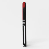 Rote schwarze Streifen mit Mädchenmonogramm-Namen Case-Mate iPhone Hülle (Hinten/Links)