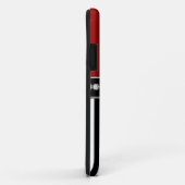 Rote schwarze Streifen mit Mädchenmonogramm-Namen Case-Mate iPhone Hülle (Hinten/Rechts)