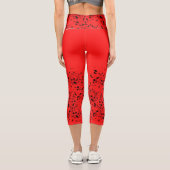 Rote Schwarze Tinte Yoga Capri Leggings (Rückseite)