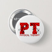 rote schwarze Tupfen Pints Button (Vorne & Hinten)