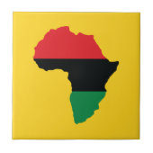 Rote, schwarze u. grüne Afrika-Flagge Fliese (Vorderseite)