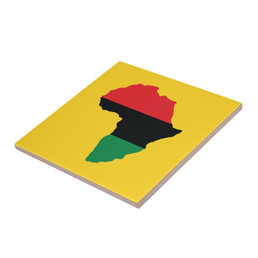Rote, schwarze u. grüne Afrika-Flagge Fliese (Seite)