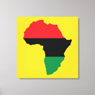 Rote, schwarze u. grüne Afrika-Flagge Leinwanddruck
