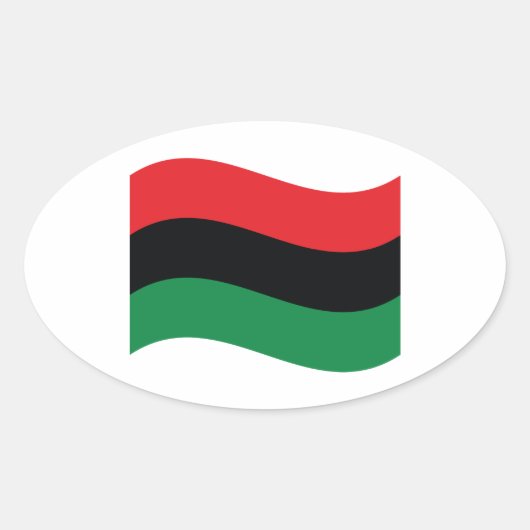 Rote, schwarze u. grüne Flagge Ovaler Aufkleber (Vorderseite)