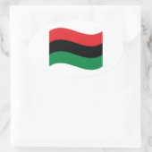 Rote, schwarze u. grüne Flagge Ovaler Aufkleber (Tasche)