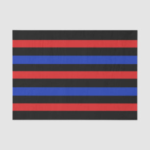 Rote, schwarze und blaue Streifen Seidenpapier