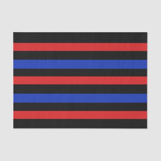 Rote, schwarze und blaue Streifen Seidenpapier (Vorderseite)