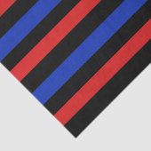 Rote, schwarze und blaue Streifen Seidenpapier (Ausschnitt)