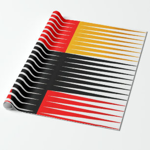 Rote, schwarze und gelbe Bilder Geschenkpapier