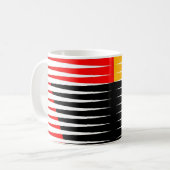 Rote, schwarze und gelbe Bilder Kaffeetasse (Vorderseite Links)