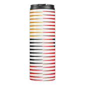 Rote, schwarze und gelbe Bilder Thermosbecher (Rückseite)