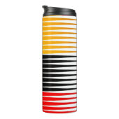 Rote, schwarze und gelbe Bilder Thermosbecher (Nach rechts gedreht)