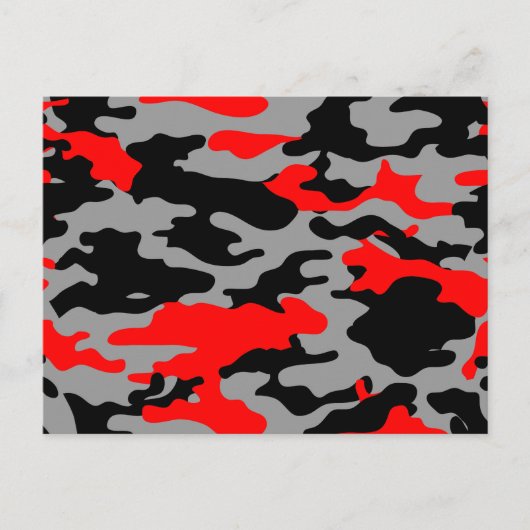 ROTE, SCHWARZE UND GRAUE CAMOUFLAGE POSTKARTE (Vorderseite)