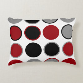 Rote, schwarze und graue Kreise Dekokissen