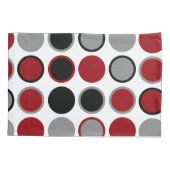 Rote, schwarze und graue Kreise Kissenbezug (Rückseite)
