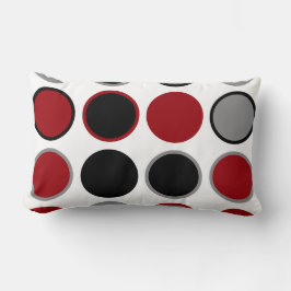 Rote, schwarze und graue Kreise Lendenkissen