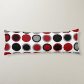 Rote, schwarze und graue Kreise Seitenschläferkissen (Rückseite)
