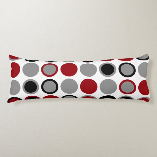 Rote, schwarze und graue Kreise Seitenschläferkissen (Vorderseite)