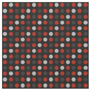Rote, schwarze und graue Polka-Punkte Stoff