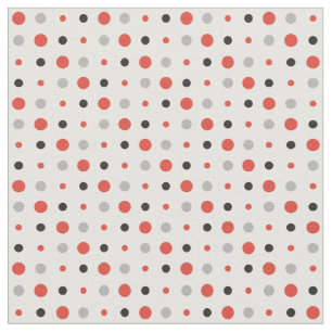 Rote, schwarze und graue Polka-Punkte Stoff