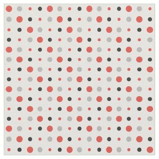 Rote, schwarze und graue Polka-Punkte Stoff (Nahaufnahme)
