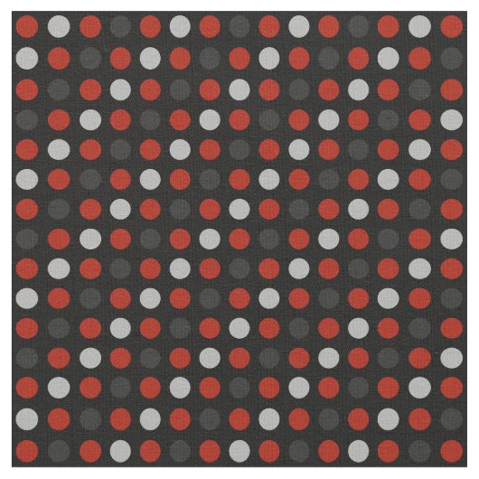 Rote, schwarze und graue Polka-Punkte Stoff (Nahaufnahme)