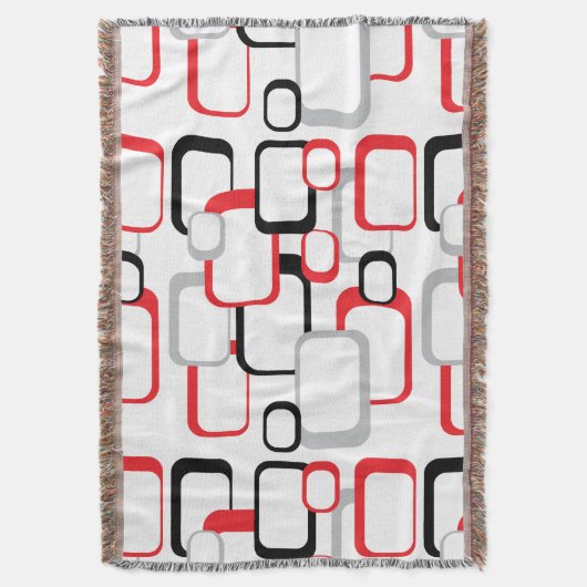 Rote, schwarze und graue Retro-Quadrate Decke (Vorderseite Vertikal)