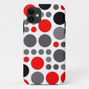 Rote, schwarze und graue Tupfen nahtlose Grafik Case-Mate iPhone Hülle