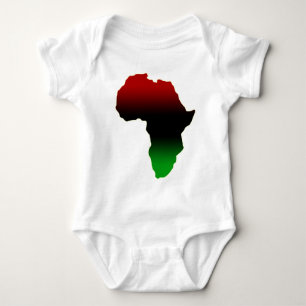 Rote, schwarze und grüne Afrika-Form Baby Strampler