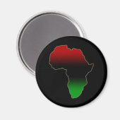Rote, schwarze und grüne Afrika-Form Magnet (Vorderseite/Rückseite)