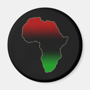 Rote, schwarze und grüne Afrika-Form Magnet